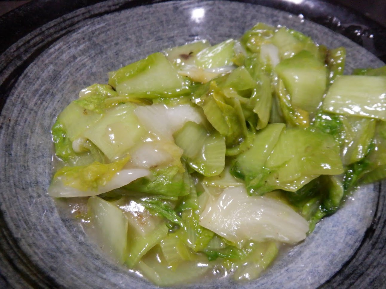 愛知白菜を炒めたの。くず粉でとろみをつけました