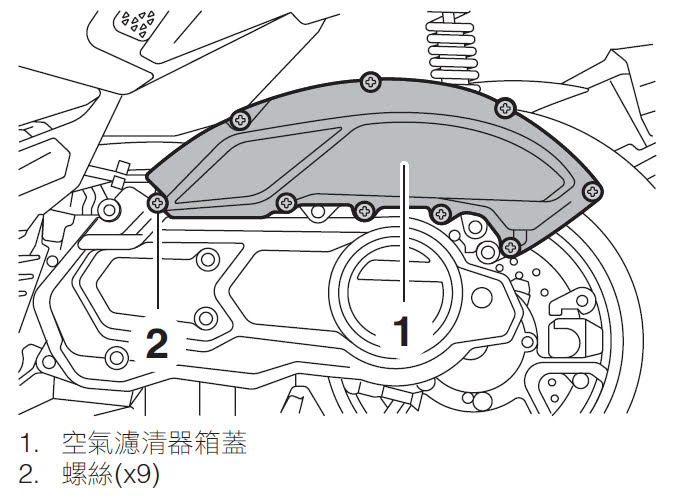 AMAHA AUGUR 155 機車 - 更換空氣濾清器濾芯