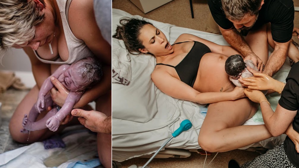 15 Incredible and Powerful Photos Of Moms 'Delivering' Their Own Babies