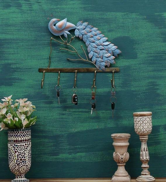 Peacock Wall Key Holder