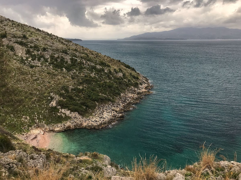 The Ionian Sea and Corfu from Mali Germatit, Vlore County, Albania
