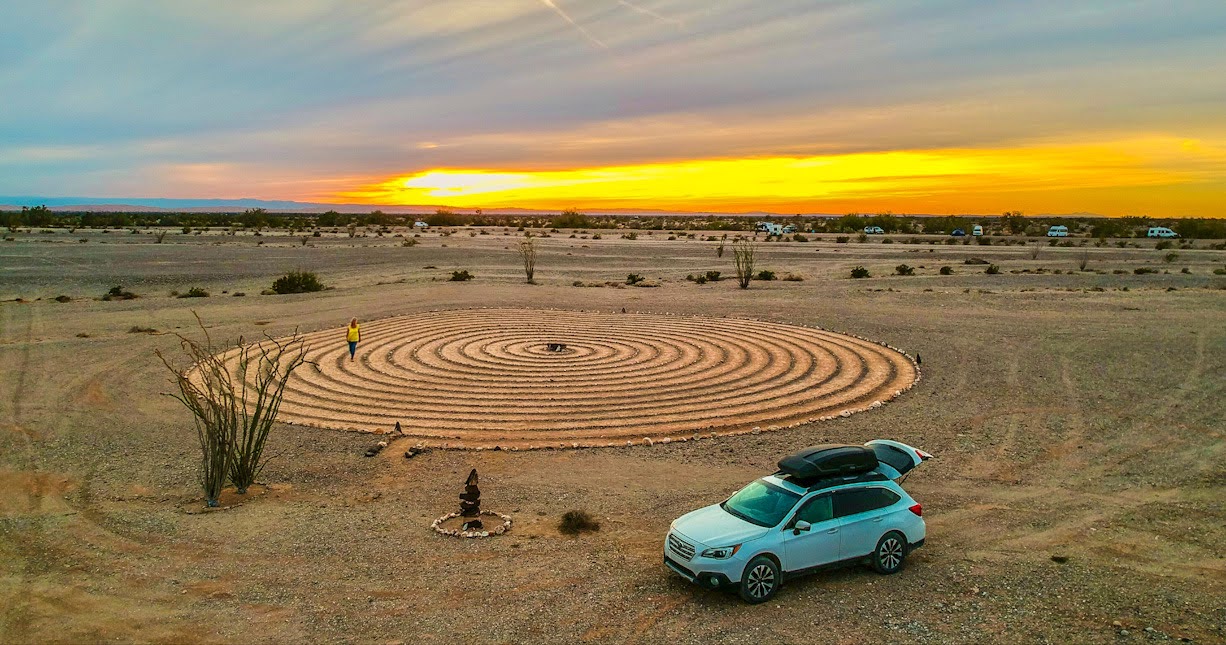 Walking a labyrinth in the desert
