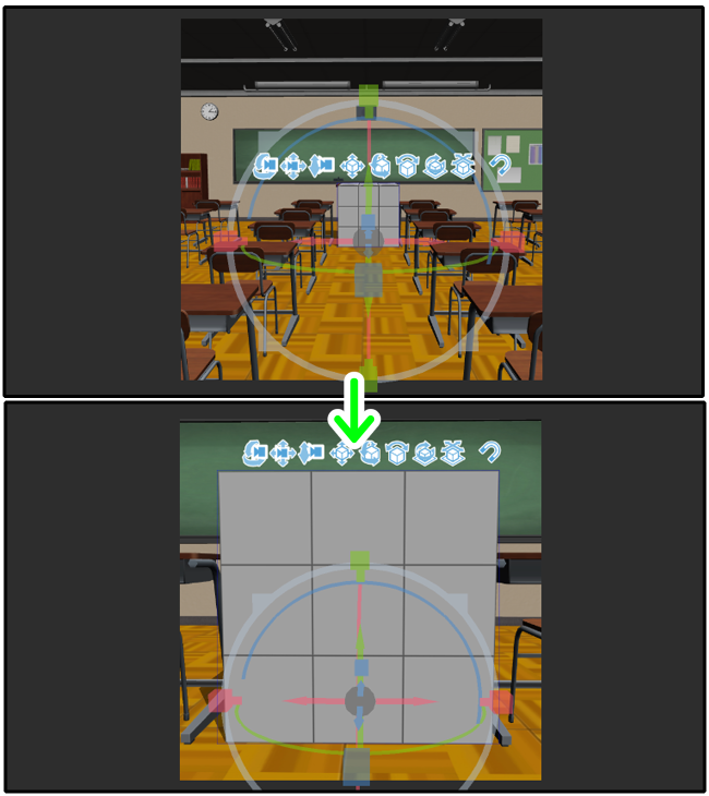 クリスタ3D素材「編集対象を注視」