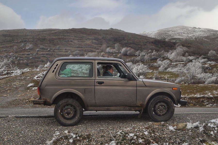 Lada Niva car parked in Radomire, Diber County, Albania