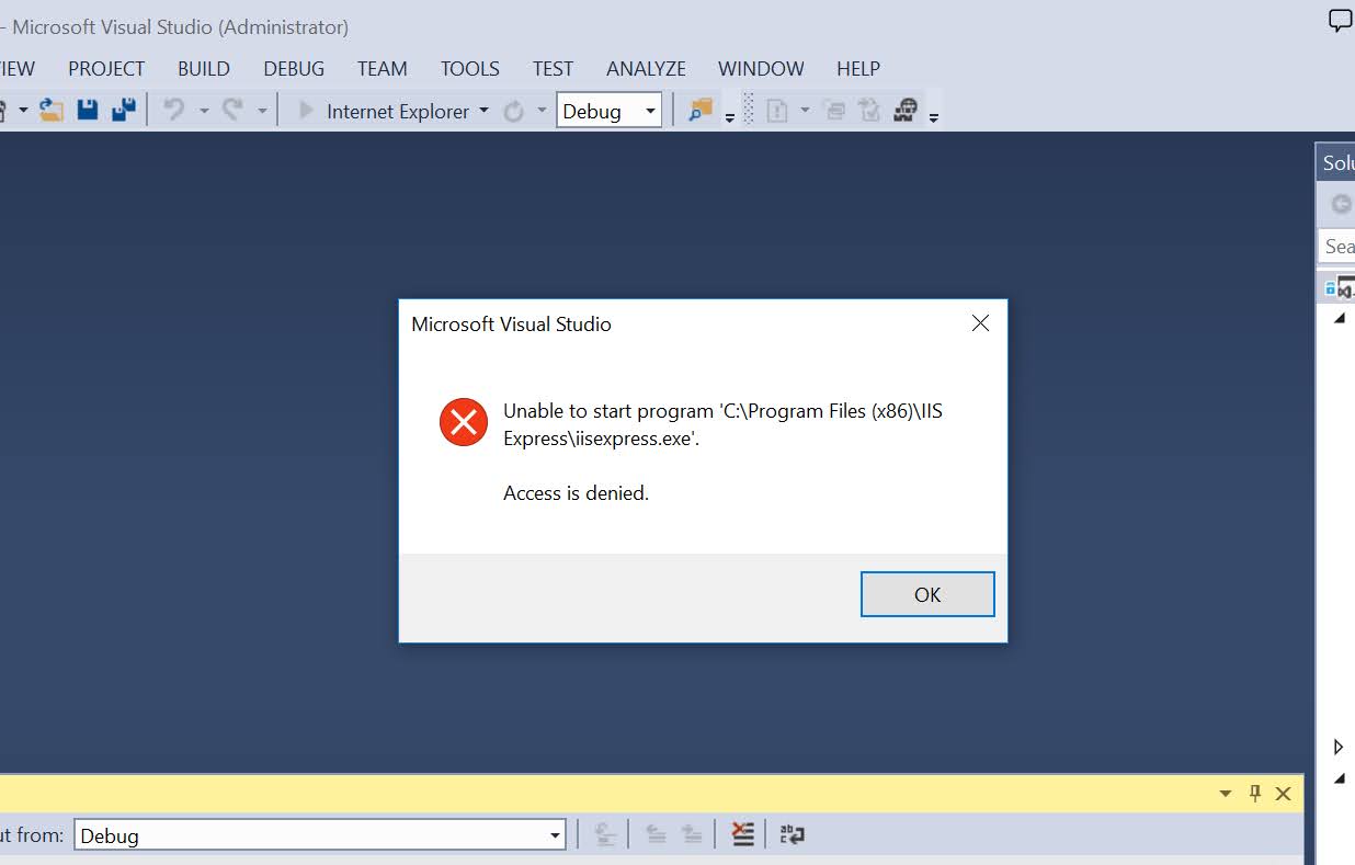 Solved: How do I fix Microsoft Visual Studio unable to start program due to  access is