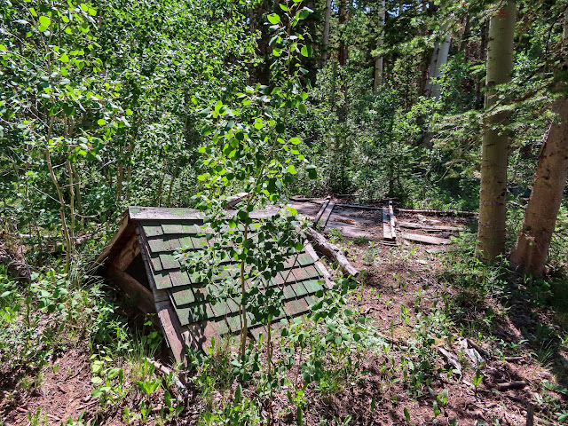 Outhouse along an abandoned trail segment