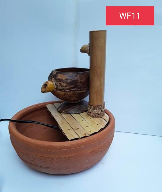 Handcrafted Bamboo with Coconut Shell Fountain