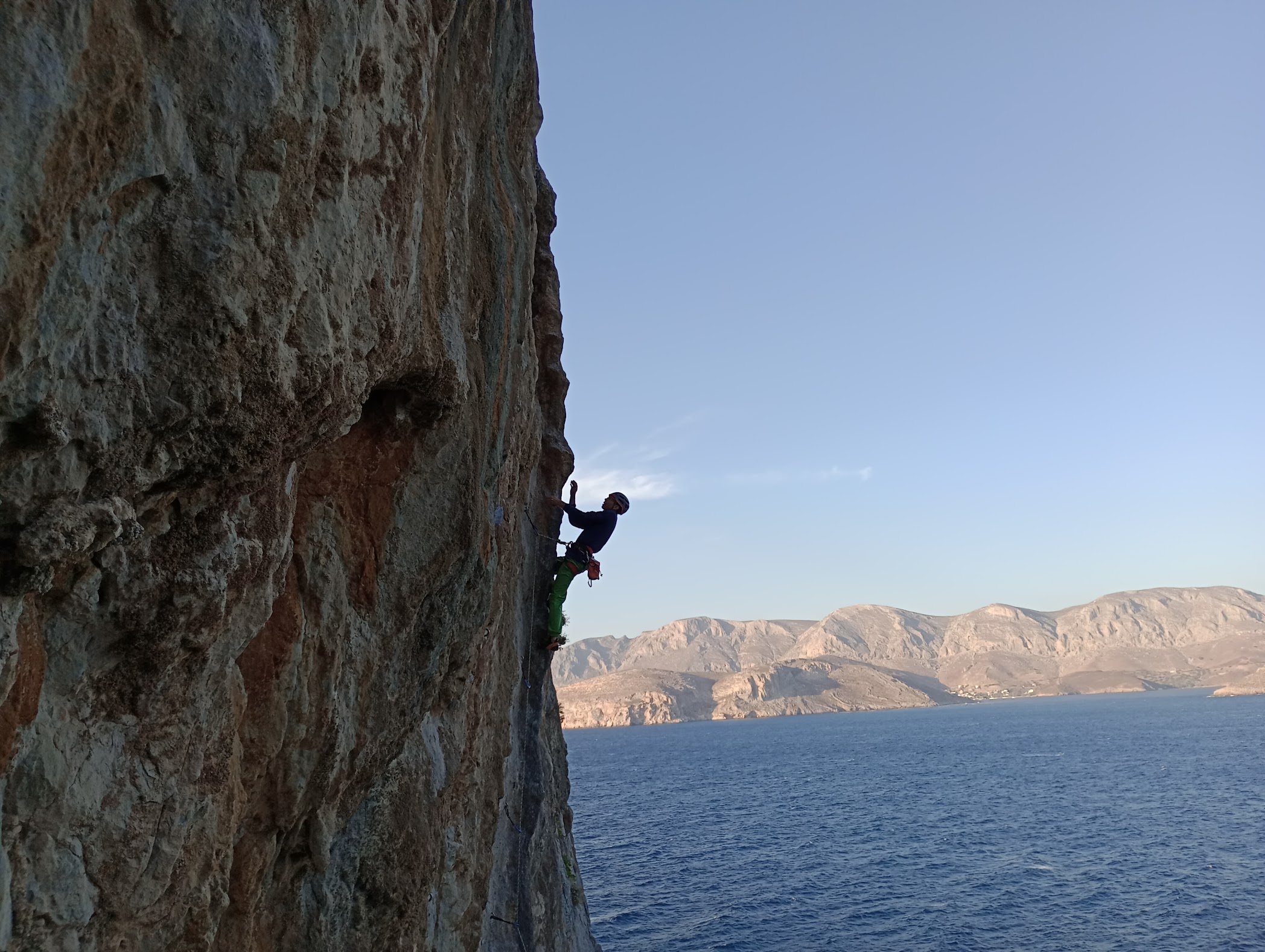 Ben climbing Magma at Irox