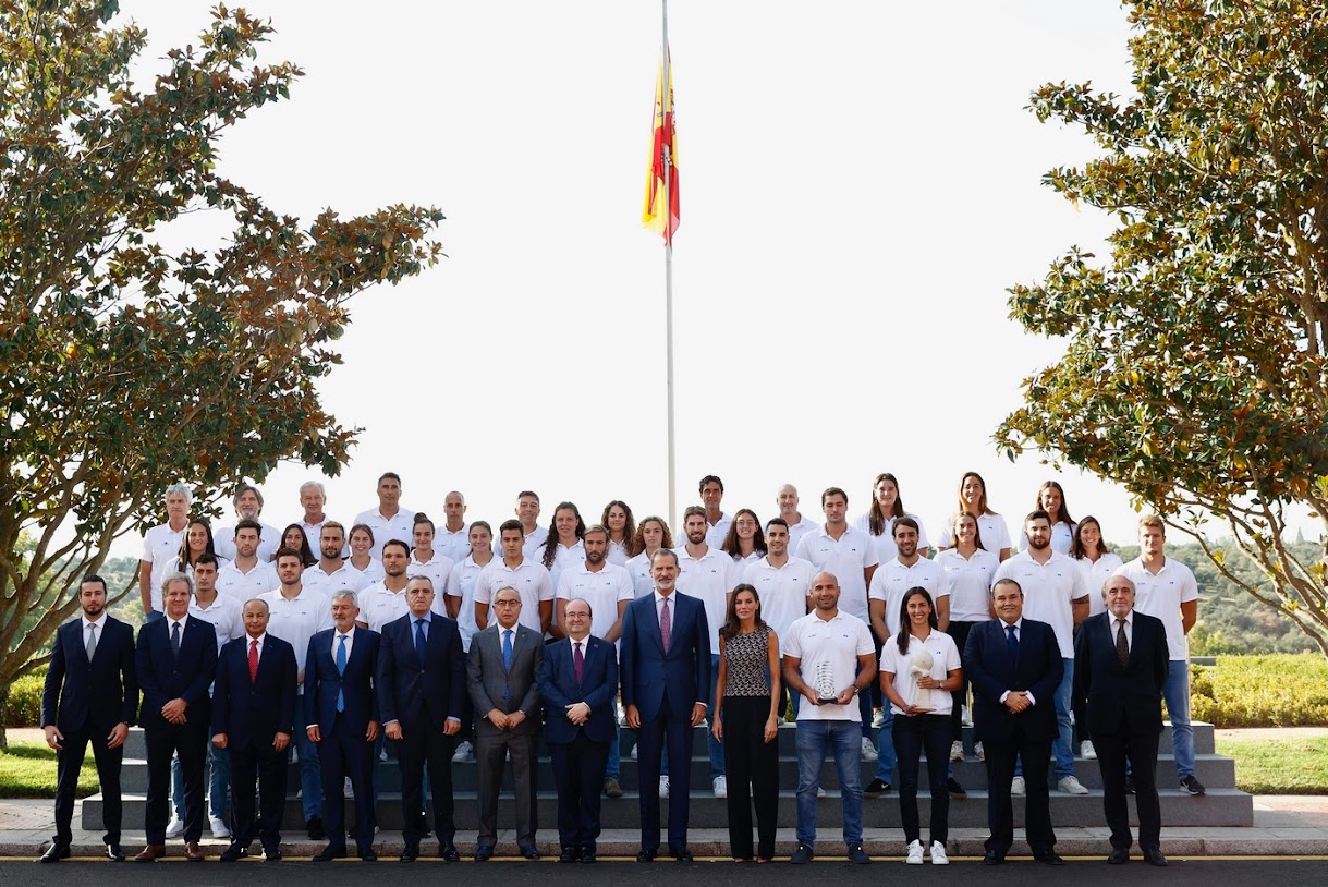 King Felipe and Queen Letizia of Spain welcomed Water Polo Teams at Palace