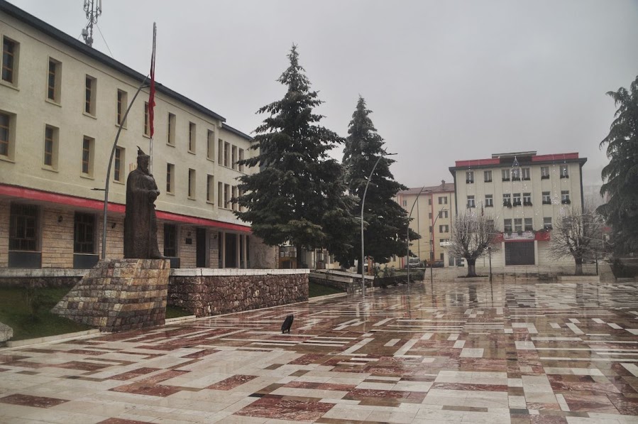 The central square of Fushe Arrez albania