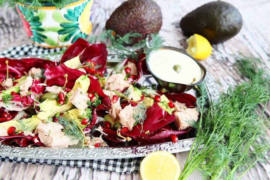 Tuna and Avocado Salad with Caesar Dressing