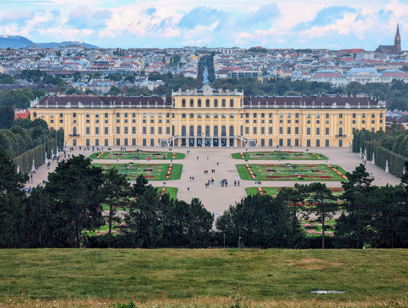 Schönbrunn Palace with Vienna in the background