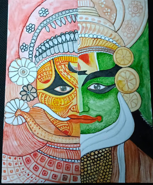 Handpainted Wall Painting of Kathakali face