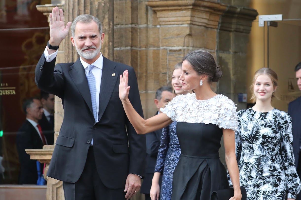 Queen Letizia of Spain wore black Carolina Herrera dress for the 2022 Princess of Asturias awards 