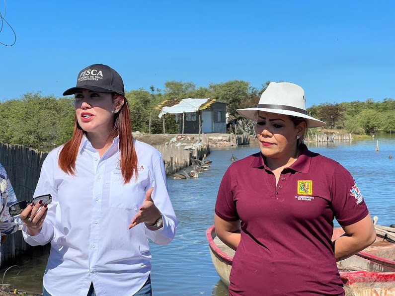 Recorren campos pesqueros la presidenta de Rosario Claudia Valdez y la secretaria de Pesca  Emilia Guerra