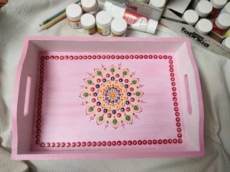 Handpainted Tray for Multi Purpose