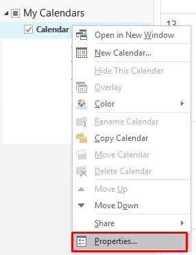 Repeat the same steps for Calendar properties to Clear Offline Items from the Calendar folder.