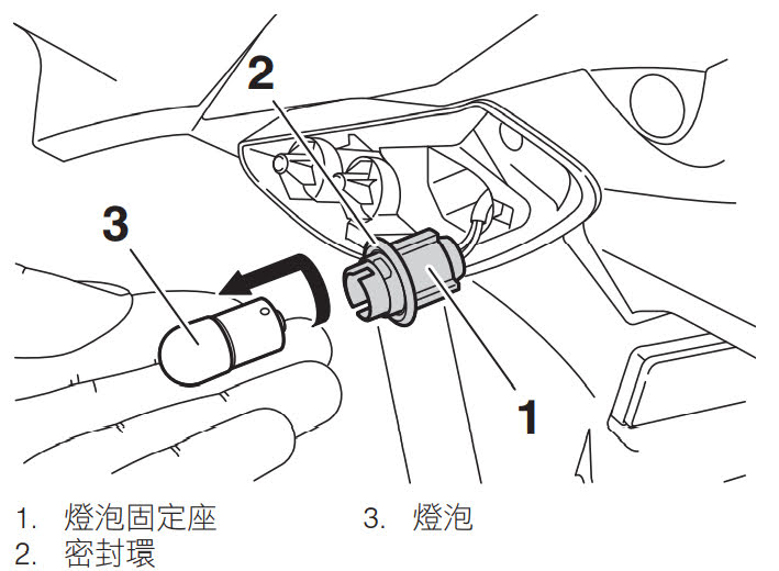 YAMAHA SMAX 155 機車 - 後方向燈燈泡的更換 - 