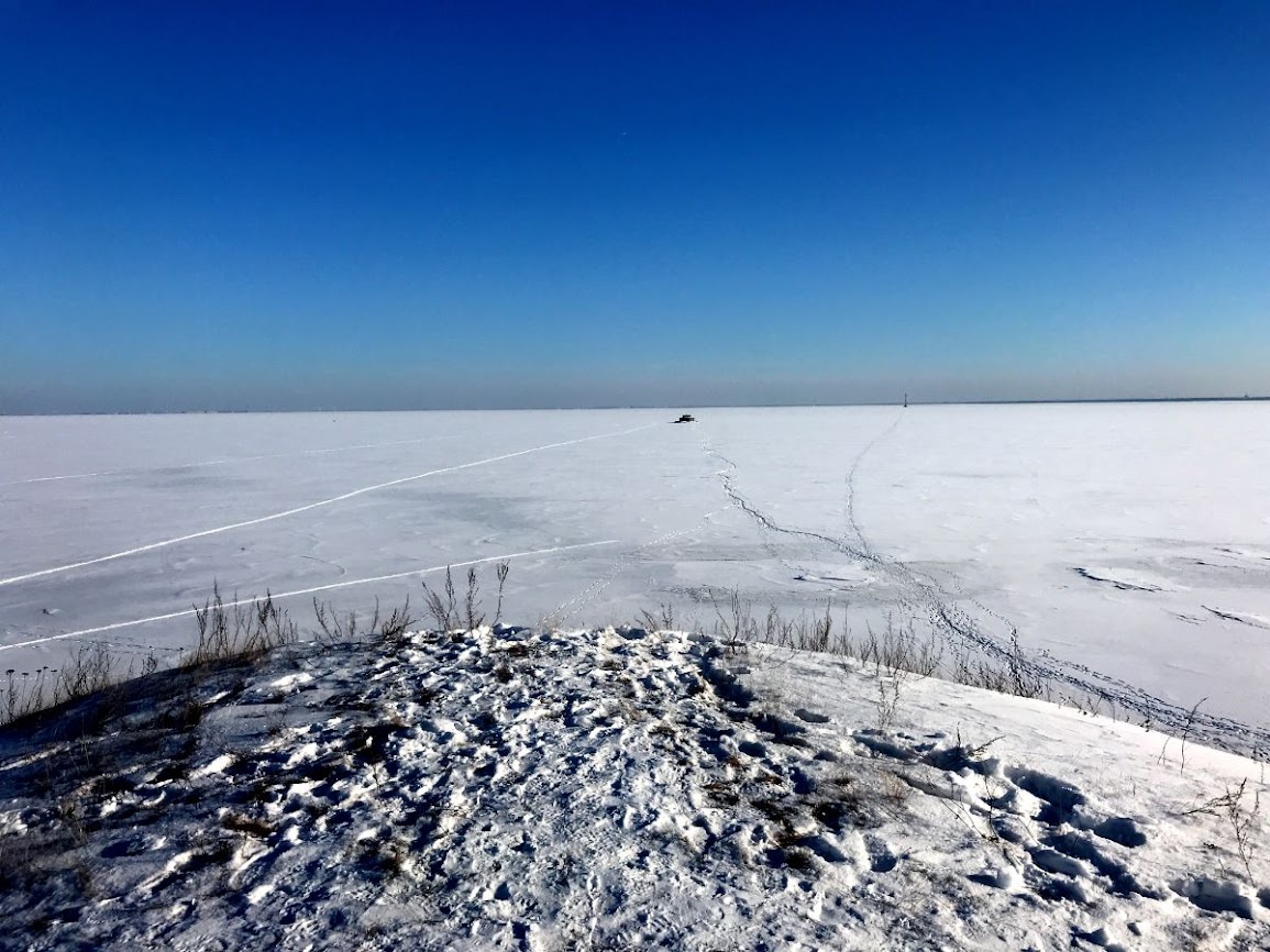 Panoramic view from fort's top off the coast of kronstadt in the gulf of finland 