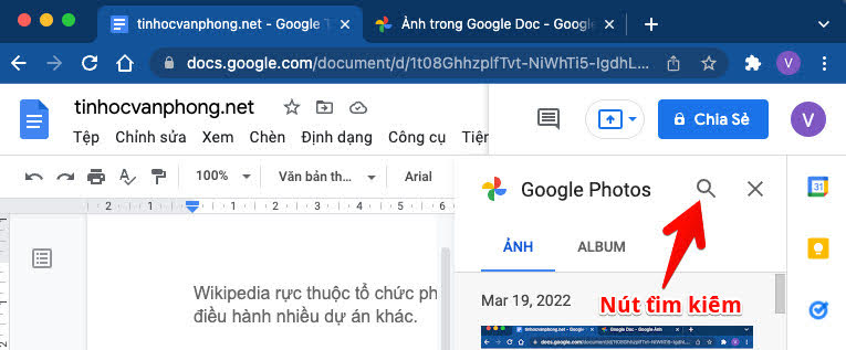 chèn ảnh vào google doc