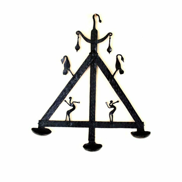 Handmade Wrought Iron Wall Hanging Candle Holder