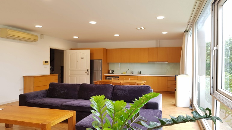 Bright 2 – bedroom apartment with nice view in Quang Khanh street, Tay Ho district for rent