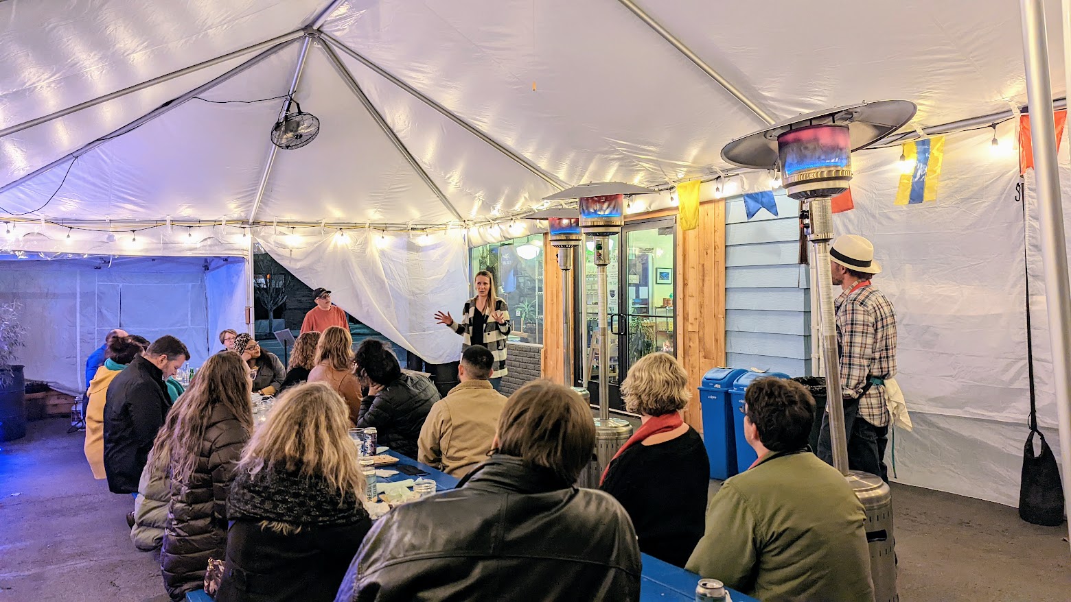 Flying Fish presents Science Pub, a market and restaurant with tented outdoor space collaboration with Chef Andre and Chef Patrick of Sustainable Meals Oregon and guest speaker PSU biology professor, deep sea marine biologist and director of CLEE (Center for Life in Extreme Environments) Dr. Annie Lindgren