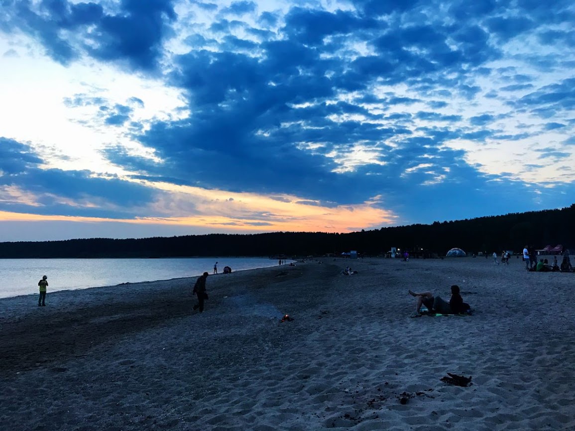 Novosibirsk beach at dusk