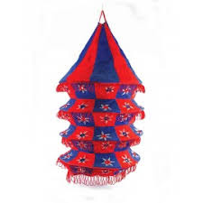 Handcrafted Handmade Cotton Foldable Fabric Lantern/Lamp Shade Home Decoration Spring Lamp Red Blue Color