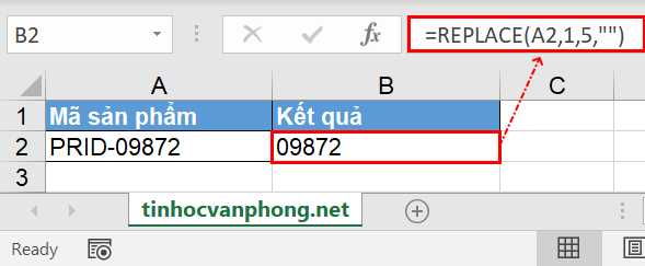 hàm replace trong excel