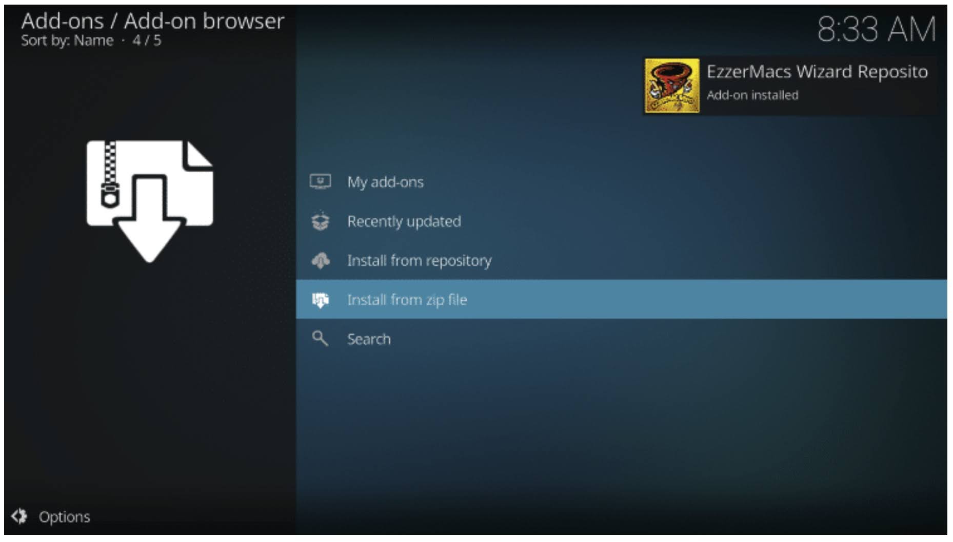 Wait until you see the Addon installed notification, then go to the Add-ons section again.