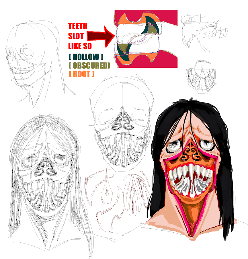 Concept for some guy with teeth that slot together.