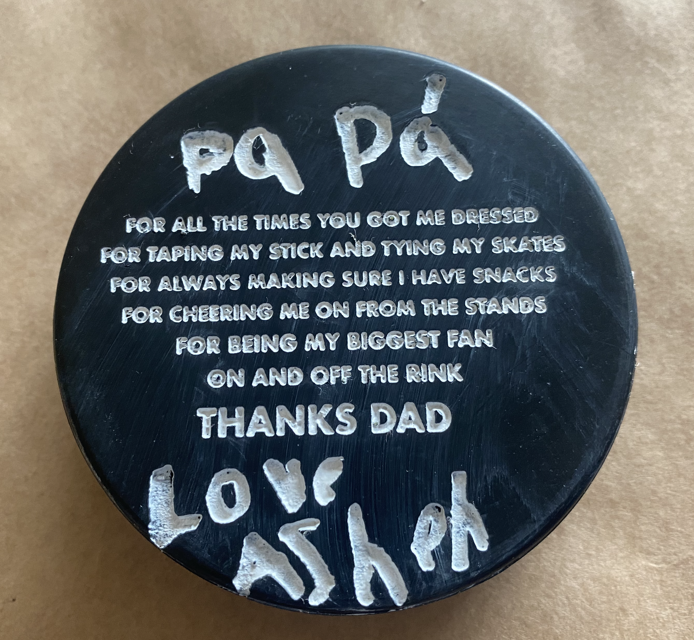 Father's Day Gift Puck Message #2