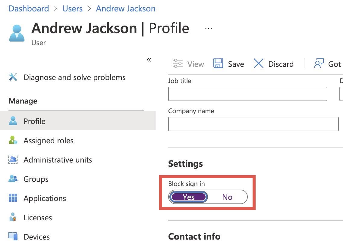 Toggle Block sign in option to Yes.