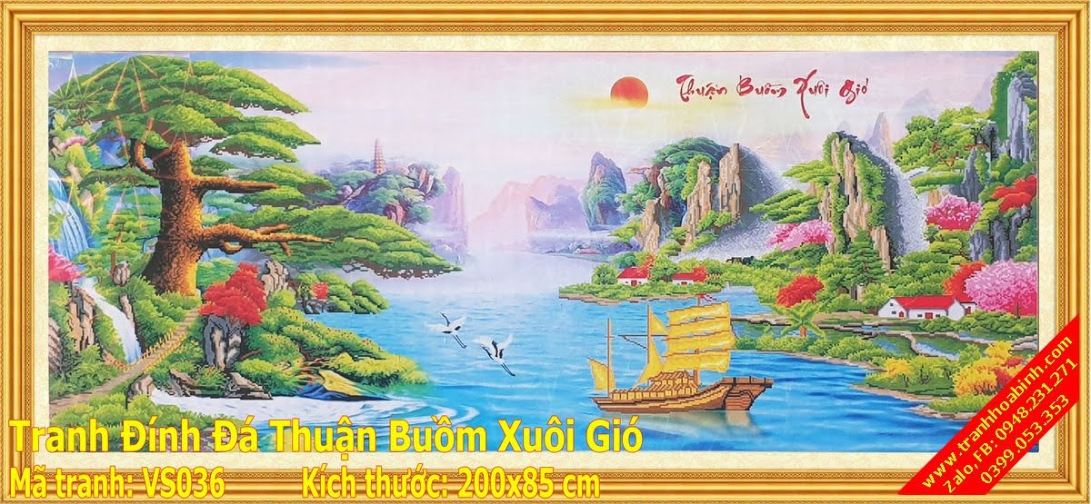 Tranh gắn đá Thuận Buồm Xuôi Gió