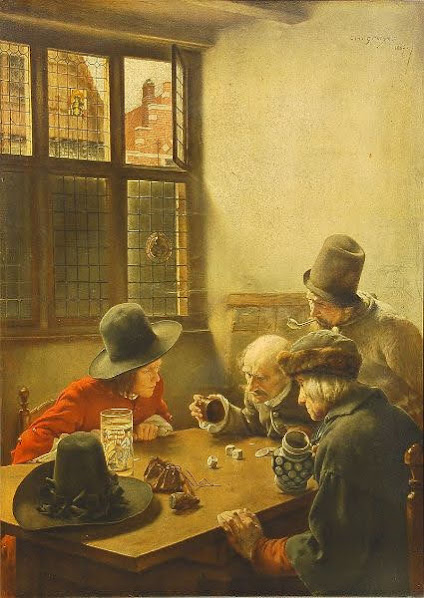 Die Würfelspieler, 1885 oil painting by Claus Meyer