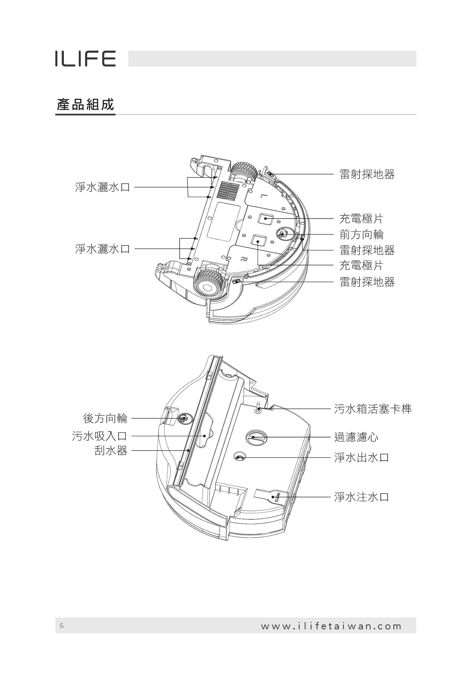 ILIFE ROBOT 掃地機器人 W400-使用說明書