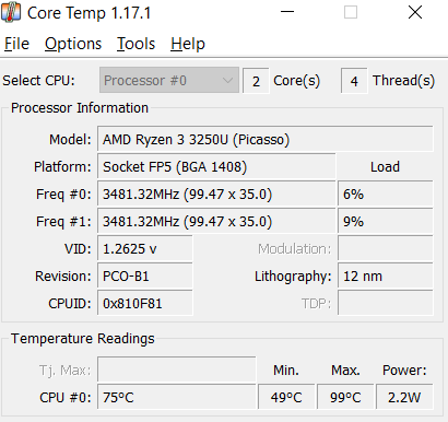 mengecek suhu komputer dengan core temp