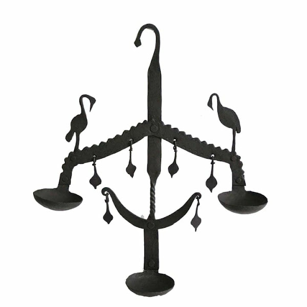 Handmade Wrought Iron Wall Hanging Candle Holder