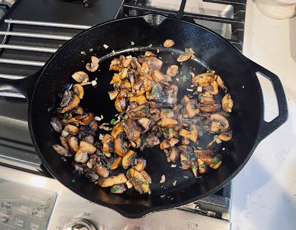 mushrooms in the pan