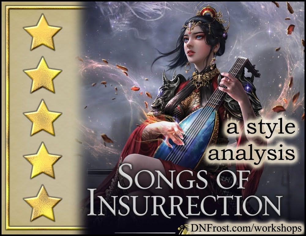 Songs of Insurrection by JC Kang: precise prose and balanced characters from many cultures www.DNFrost.com/workshops A style analysis by D.N.Frost @DNFrost13 Part of a series.