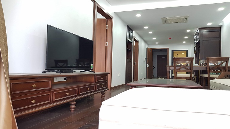 Elegant 2 – bedroom apartment with balcony in To Ngoc Van street, Tay Ho district for rent