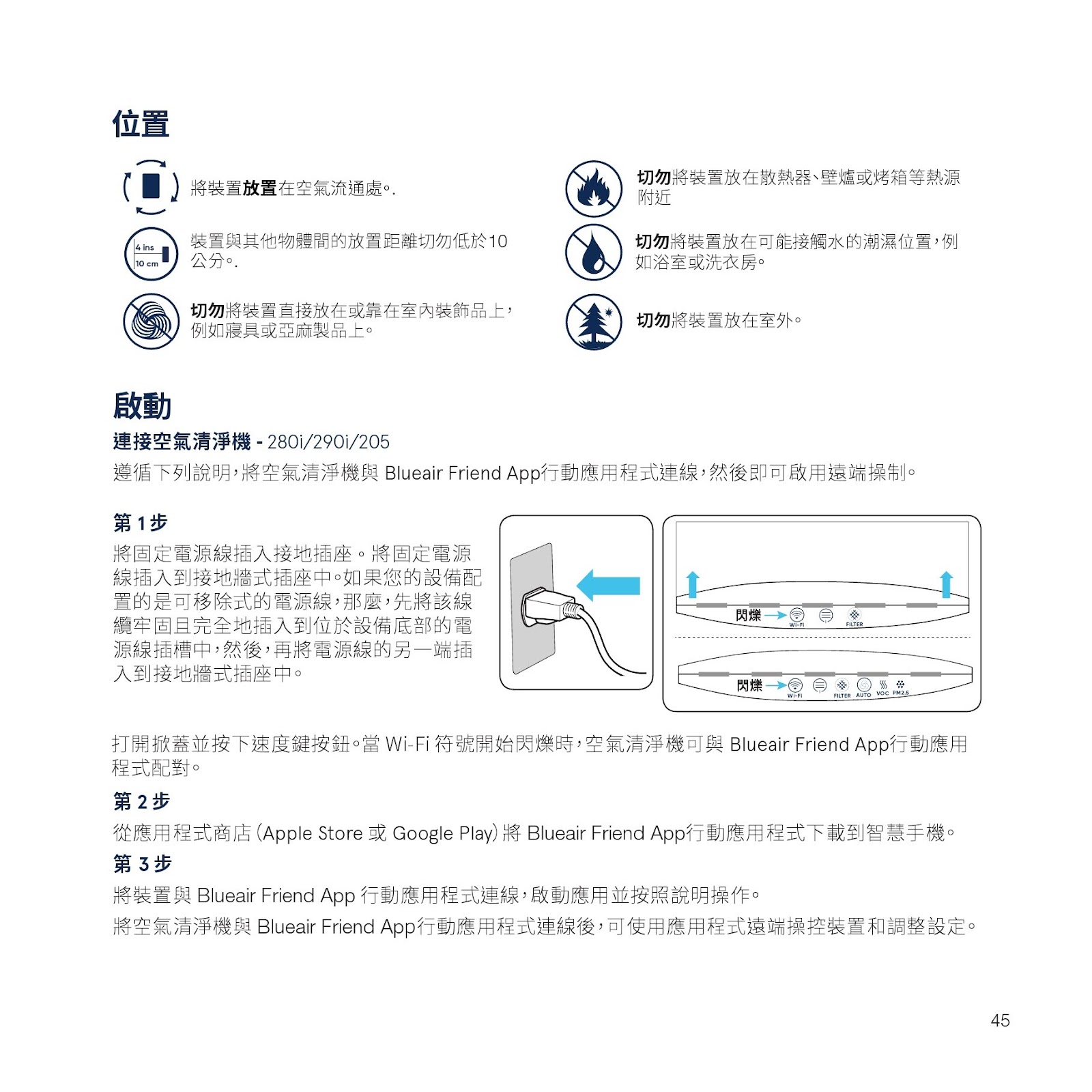 Blueair Classic 200 系列 (280i|290i|205)空氣清淨機 使用手冊-使用說明書