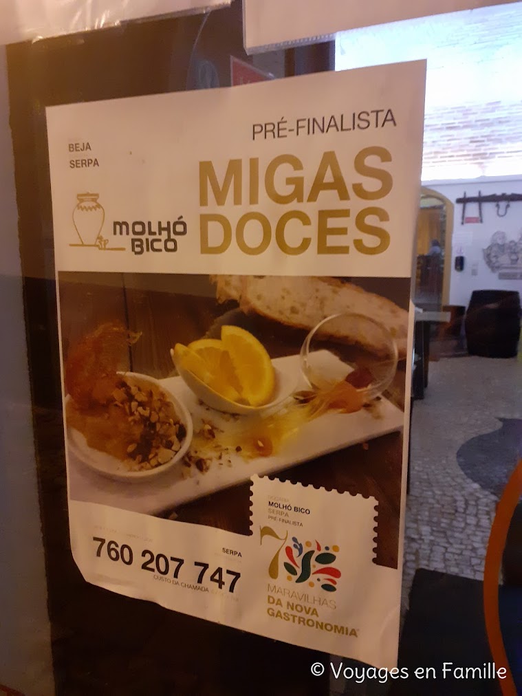 Serpa, Molho Bico, Migas doces