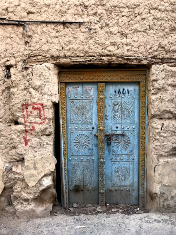 Characteristic old Omani house wooden door