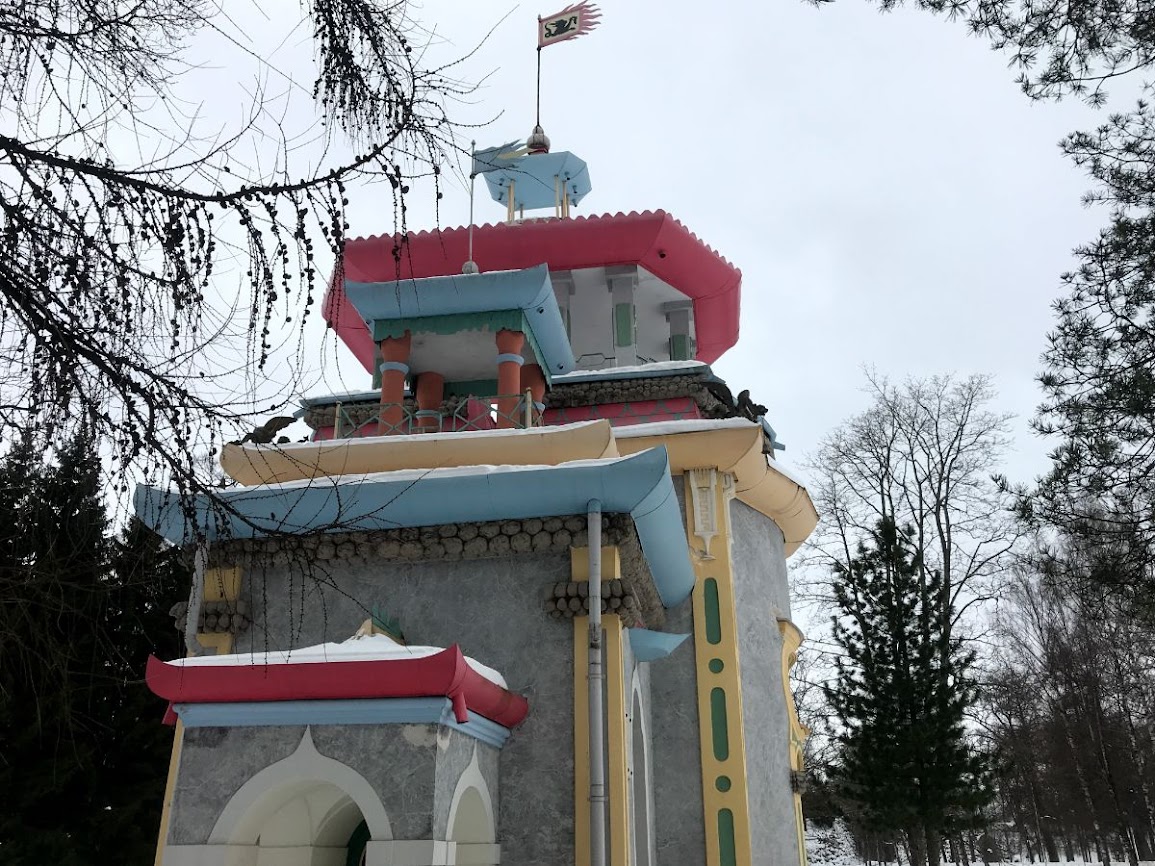 The Creaking chinese Pagoda in catherine park tsarskoye selo pushkin