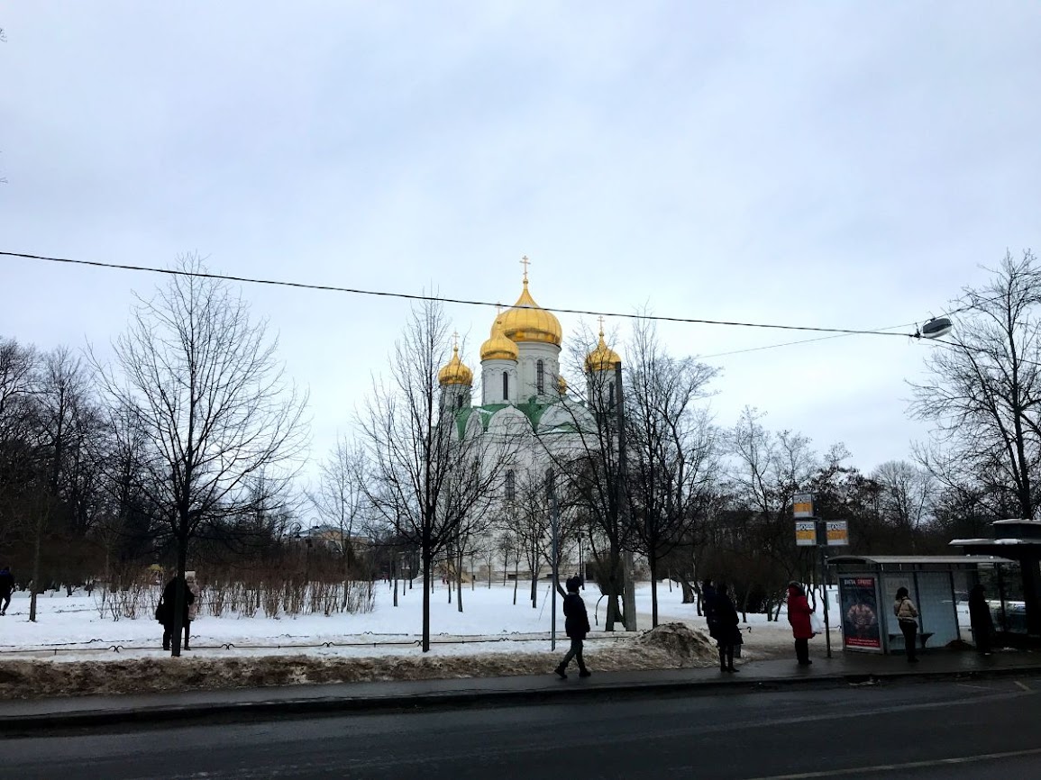 Cathedral of Saint Catherine in the center of Pushkin 