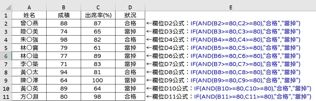 【EXCEL】多條件判斷 - 判斷是否「兩個」或「多個」條件同時成立？