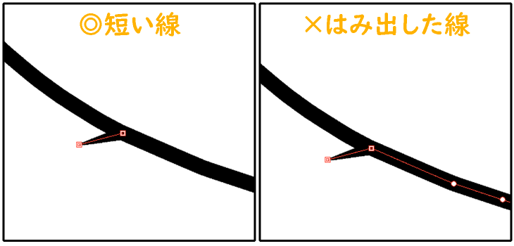 クリスタ「短い線」と「はみ出した線」