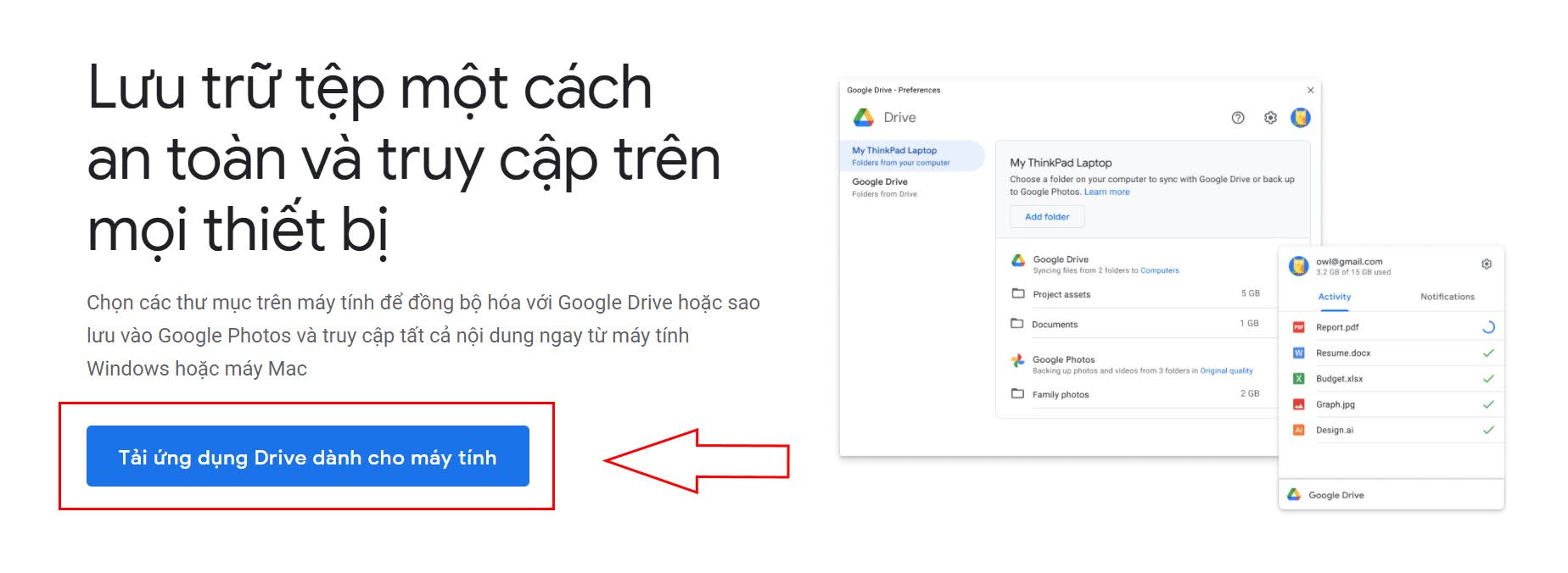 hướng dẫn cách đồng bộ google drive với pc